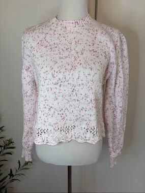 French Connection Pale Pink Sweater with Pink Marled Detail